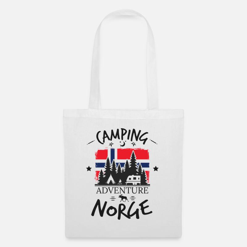 Camping Adventure - Norge - Norway - Stoffbeutel - Weiß