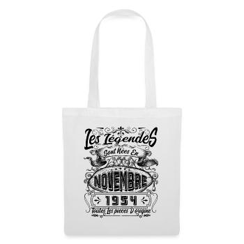 Les Légendes Sont Nées En Novembre 1954 Cadeau - Sac en tissu - blanc - Devant