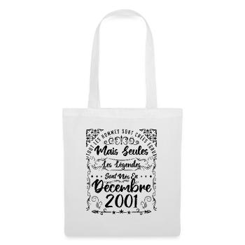 Légendes Sont Nées En Décembre 2001, Anniversaire - Sac en tissu - blanc - Devant
