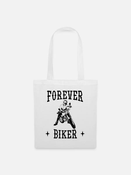 Forever Biker Motorrad Motorradfahrer Spruch - Stoffbeutel - Weiß