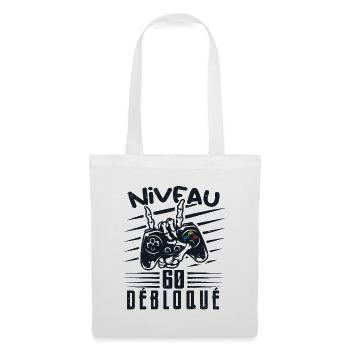 Niveau 60 Débloqué | cadeau de joueur - Sac en tissu - blanc - Devant
