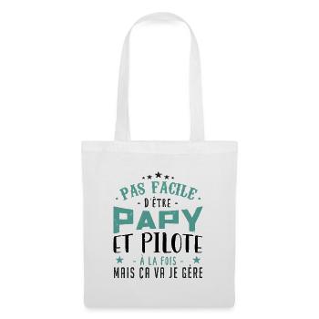 Papy Pilote - Sac en tissu - blanc - Devant