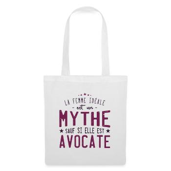 Avocate femme. Cadeau métier loi mythe tribunal - Sac en tissu - blanc - Devant
