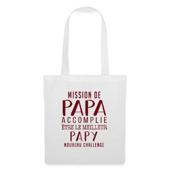 MISSION DE PAPA ACCOMPLIE - FUTUR PAPY - Sac en tissu - blanc - Devant