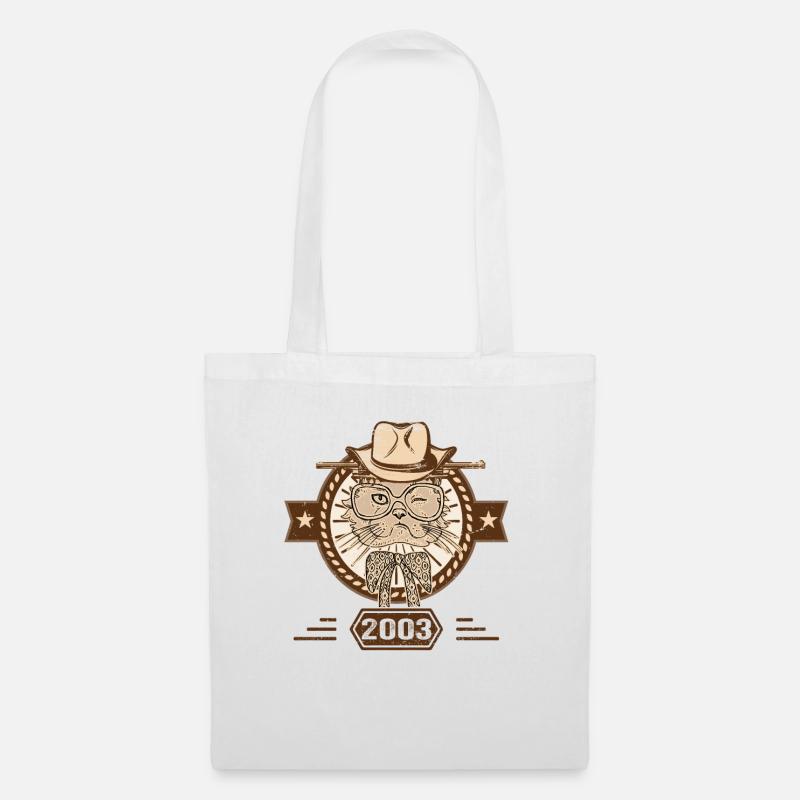 2003 | Geburtstagsgeschenk | Katzenliebhaber - Stoffbeutel - Weiß