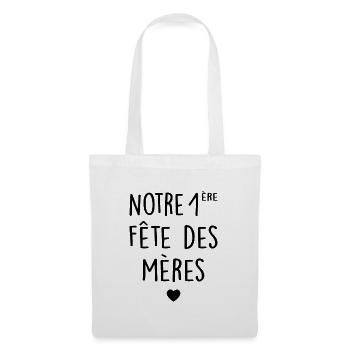 Fête des mères Première fête des mères Mère Fils - Sac en tissu - blanc - Devant
