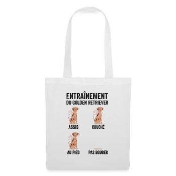 Éducation Chien Entraînement Du Golden Retriever - Sac en tissu - blanc - Devant