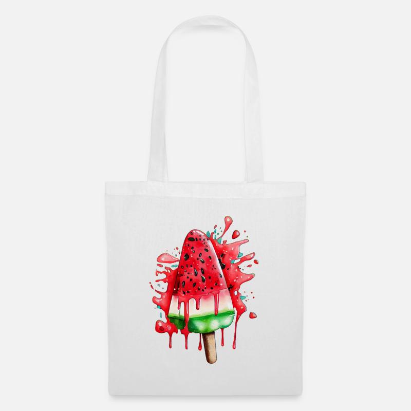 Pastèque Glace Crème glacée à la pastèque - Sac en tissu - blanc