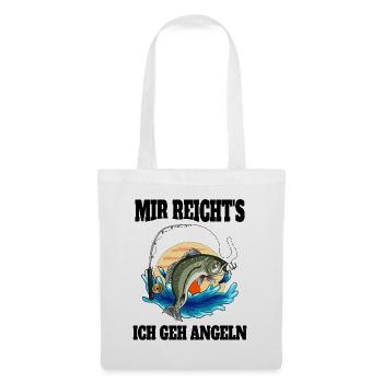 Lustige Angler Sprüche Mir reichts ich gehe Angeln - Stoffbeutel - Weiß - Vorne