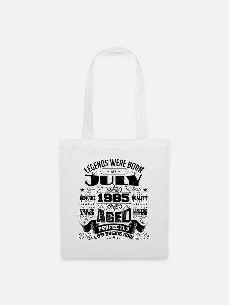 1985 Juli Geburtstagsgeschenk Juli 1985 - Stoffbeutel - Weiß