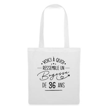 Bogosse 36 ans Cadeau Humour Anniversaire 36 ans - Sac en tissu - blanc - Devant
