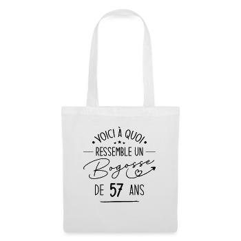 Bogosse 57 ans Cadeau Humour Anniversaire 57 ans - Sac en tissu - blanc - Devant
