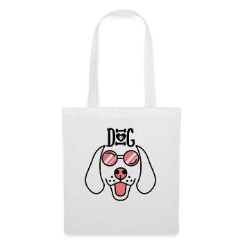 A funny dog with the pink red glasses Dogs - Tote Bag - white - Front