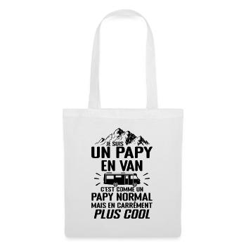 Cadeau Papy Van Camping Car Voyage Cadeau Papy - Sac en tissu - blanc - Devant