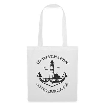 Heimathafen Ankerplatz Leuchtturm Schiff Anker - Stoffbeutel - Weiß - Vorne