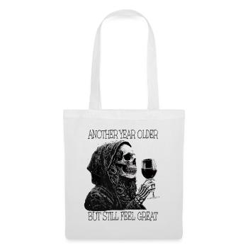 Birthday Wine Drinking Skeleton - Tote Bag - white - Front