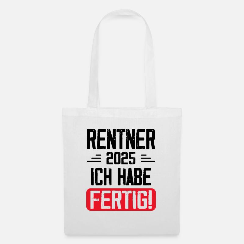 Rentner 2025 Ruhestand Geschenk - Stoffbeutel - Weiß