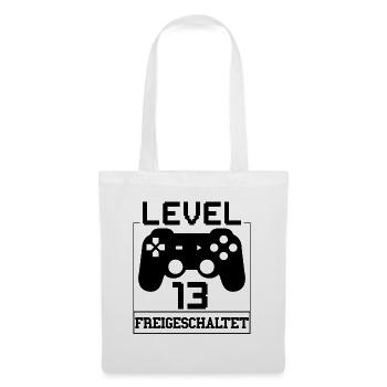 3 Level Freigeschaltet Gamer Spruch Geburtstag 13 - Stoffbeutel - Weiß - Vorne