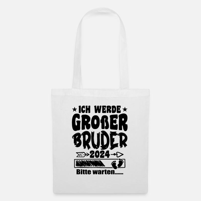 Ich werde Großer Bruder 2024 - Stoffbeutel - Weiß