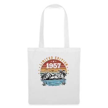 1957 Cadeau Anniversaire Vintage Rétro Né en 1957 - Sac en tissu - blanc - Devant