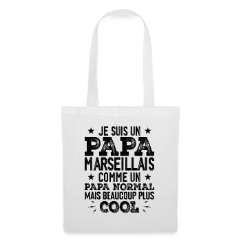 Papa Marseillais Humour - Cadeau Anniversaire Papa - Sac en tissu - blanc - Devant