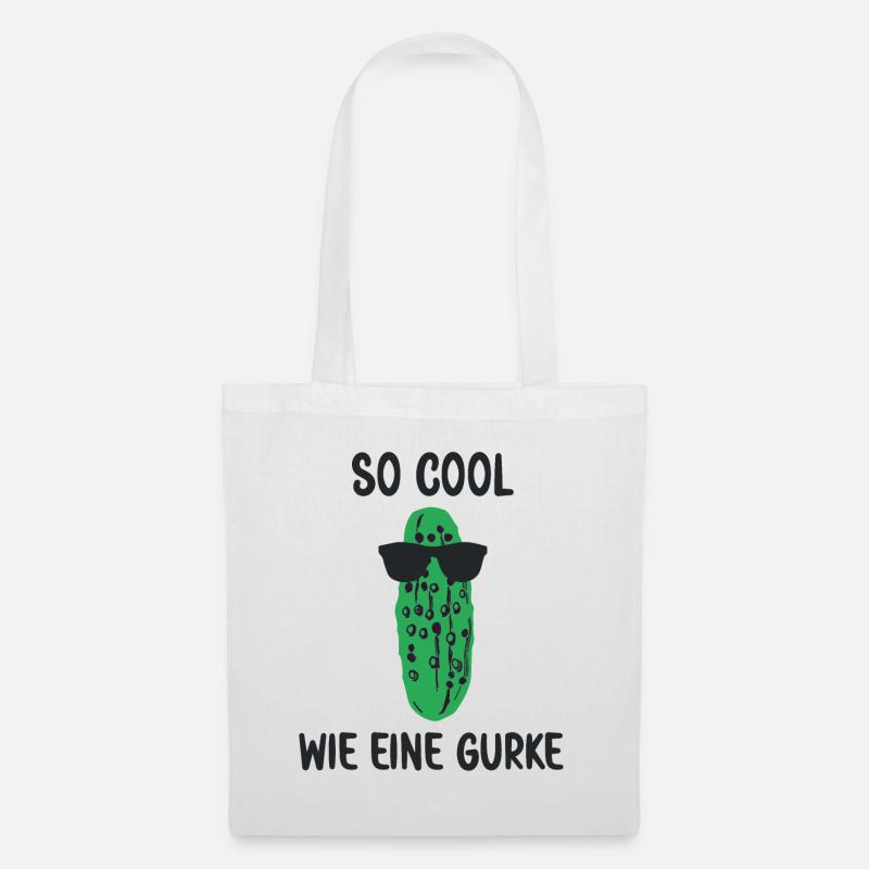So cool wie eine Gurke ein lustiger Gurken Spruch - Stoffbeutel - Weiß
