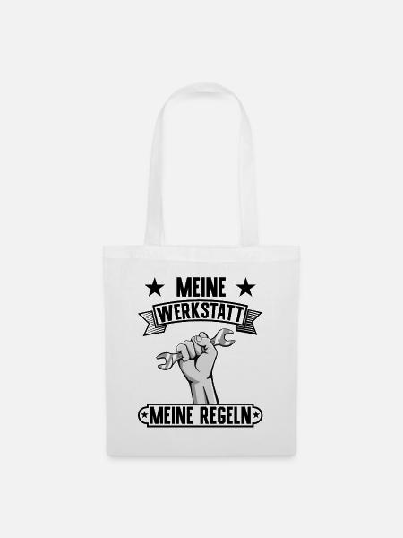 Meine Werkstatt meine Regeln Werkzeuge Handwerker - Stoffbeutel - Weiß