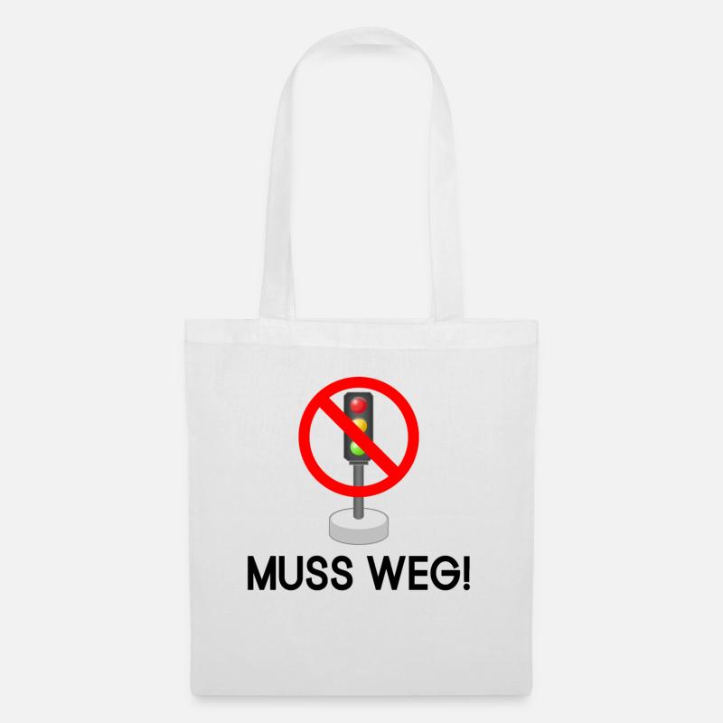 Die Ampel muss Weg - Stoffbeutel - Weiß