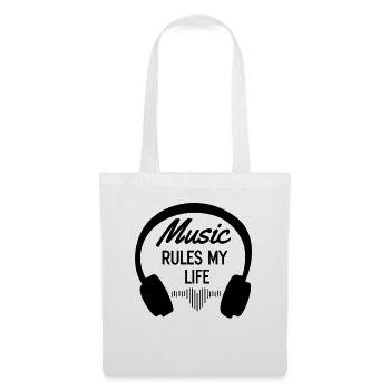 Music rules my life with Headphones Love Music - Stoffbeutel - Weiß - Vorne