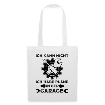 Ich kann nicht ich habe Pläne in der Garage Auto - Stoffbeutel - Weiß - Vorne