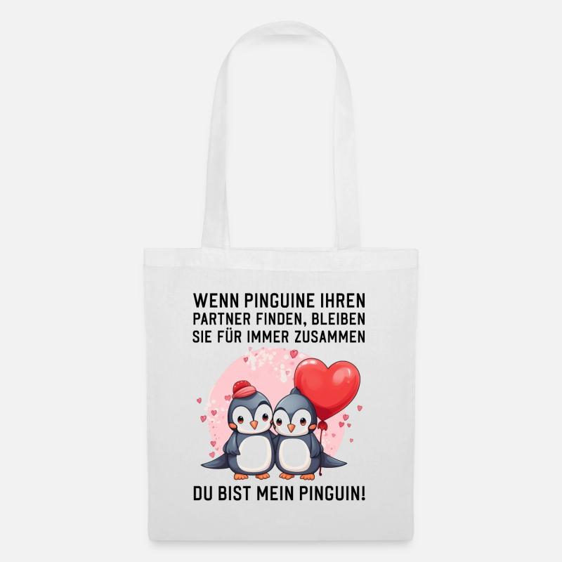 Wenn Pinguine Ihren Partner finden Liebessprüche - Stoffbeutel - Weiß