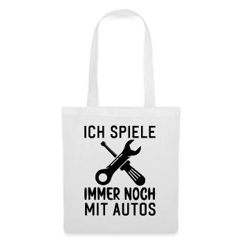 Ich spiele immer noch mit Autos KFZ Auto Sprüche - Stoffbeutel - Weiß - Vorne