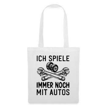 Ich spiele immer noch mit Autos KFZ Auto Sprüche - Stoffbeutel - Weiß - Vorne