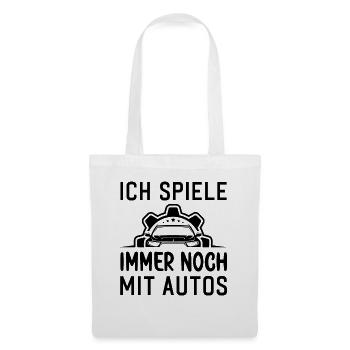 Ich spiele immer noch mit Autos KFZ Auto Sprüche - Stoffbeutel - Weiß - Vorne