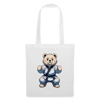 Karate Bear with Black Belt Karate Bär - Tote Bag - white - Front