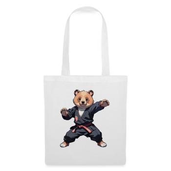 Karate Bear with Black Belt Karate Bär - Tote Bag - white - Front