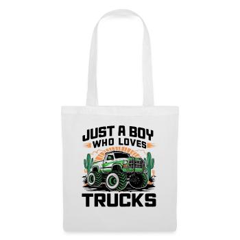 Juste un garçon qui aime les camions et les voitures - Sac en tissu - blanc - Devant
