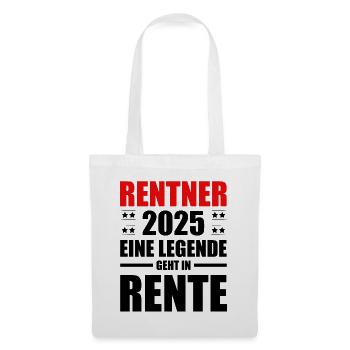 Rentner 2025 eine Legende geht in Rente Sprüche - Stoffbeutel - Weiß - Vorne