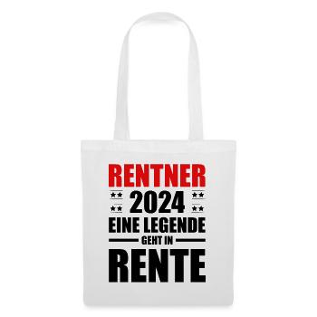 Rentner 2024 eine Legende geht in Rente Sprüche - Stoffbeutel - Weiß - Vorne