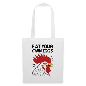 Eat your own eggs funny Rooster - Tote Bag - white - Front
