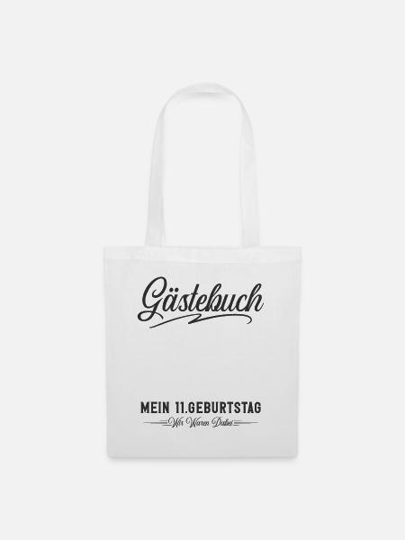 11. Geburtstag Gästebuch - Stoffbeutel - Weiß