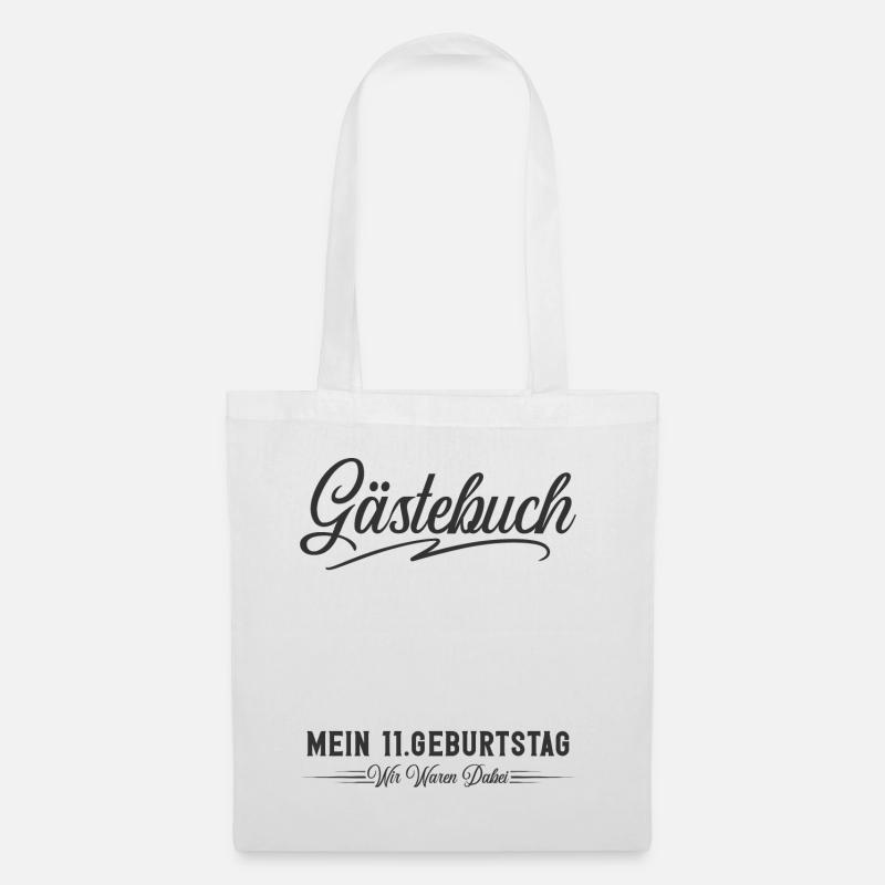 11. Geburtstag Gästebuch - Stoffbeutel - Weiß