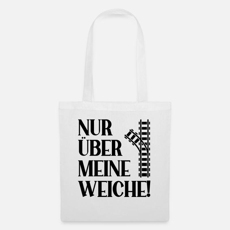 Nur über meine Weiche Eisenbahner Gleisbauer - Stoffbeutel - Weiß