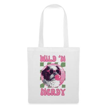Shi Tzu with sunglasses and pink bubblegum - Tote Bag - white - Front
