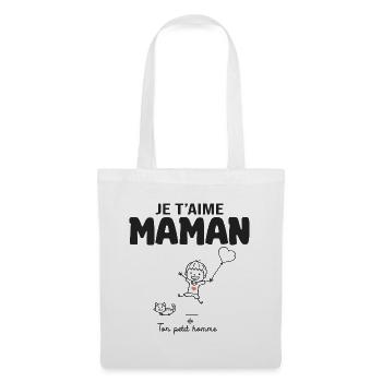 je t aime maman cadeau maman garçon fête des mères - Sac en tissu - blanc - Devant