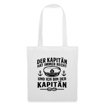 ich bin der kapitän - Stoffbeutel - Weiß - Vorne