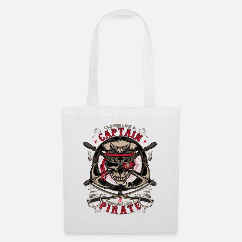 capitaine pirate - Sac en tissu - blanc