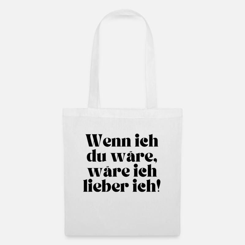 Wenn ich - Stoffbeutel - Weiß