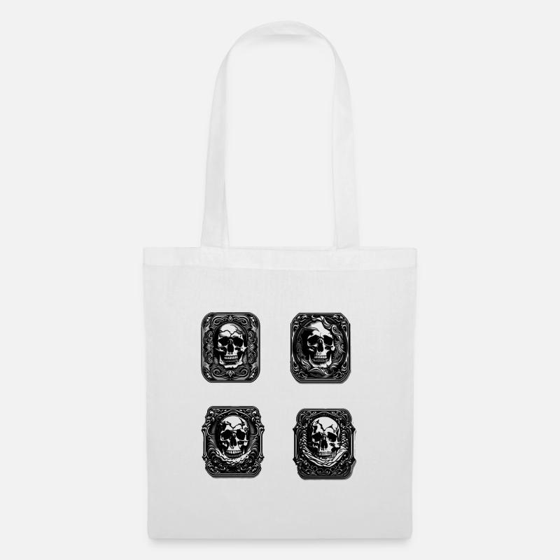 Crânes Crânes Crânes Crâne - Sac en tissu - blanc