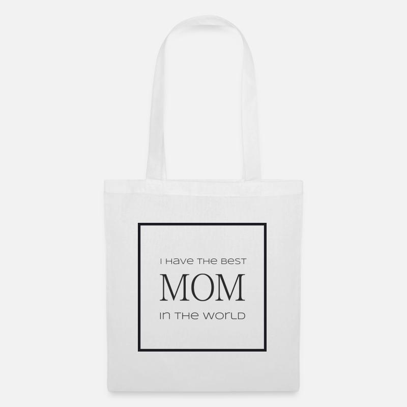 Beste Mama Welt MOM Outline - Stoffbeutel - Weiß